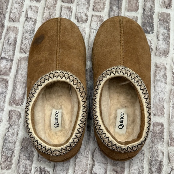 Quince Australian Shearling Lined Clog Slippers Lounge House Pecan Women’s 9 - Picture 2 of 8